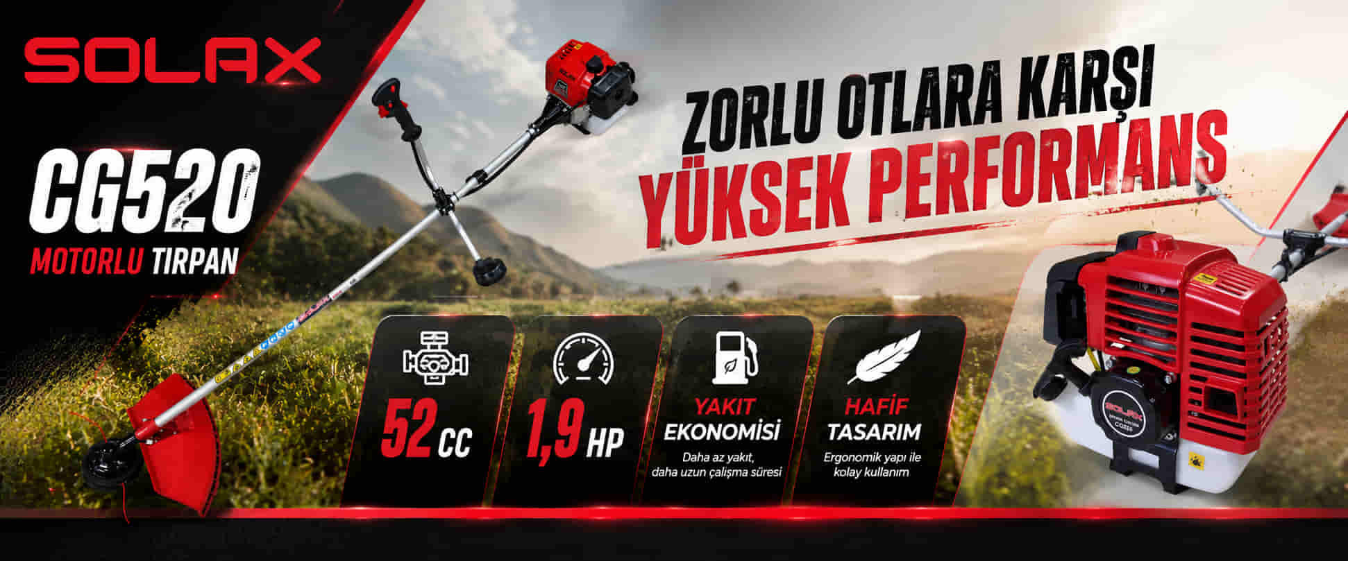 SOLAX CG520 MOTORLU YAN TIRPAN